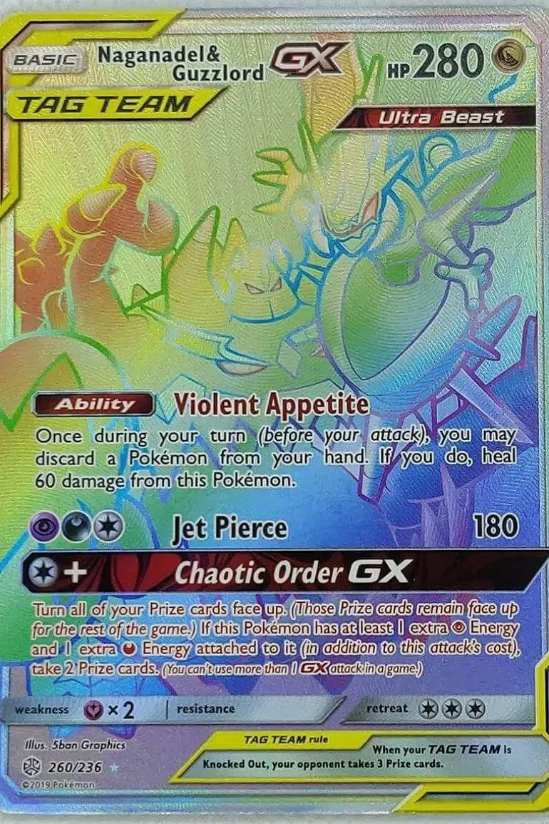 Pocket Monster Pokémon Kort-Naganadel & Guzzlord Gx 260/236 Hyper Rare