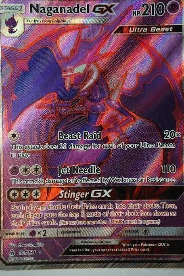 Pocket Monster Pokémon Kort-Naganadel Gx 121/131 Full Art