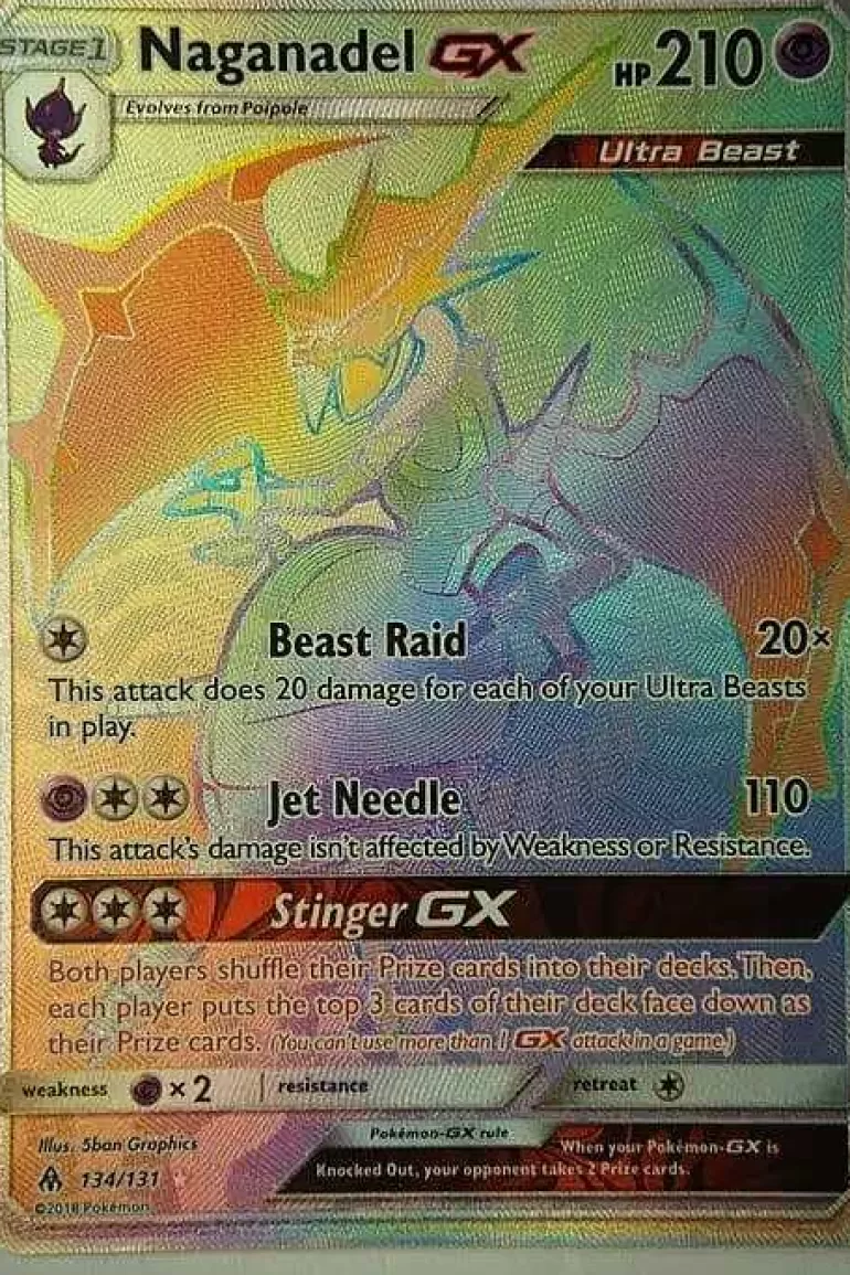 Pocket Monster Pokémon Kort-Naganadel Gx 134/131 Hyper Rare