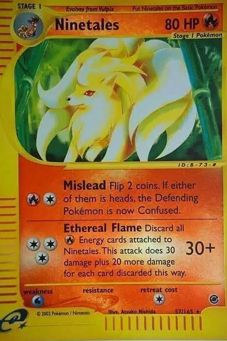 Pocket Monster Pokémon Kort-Ninetales 57/165 Rare Reverse Holo