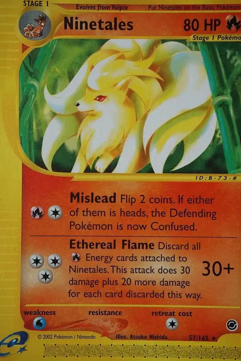 Pocket Monster Pokémon Kort-Ninetales 57/165 Rare Reverse Holo
