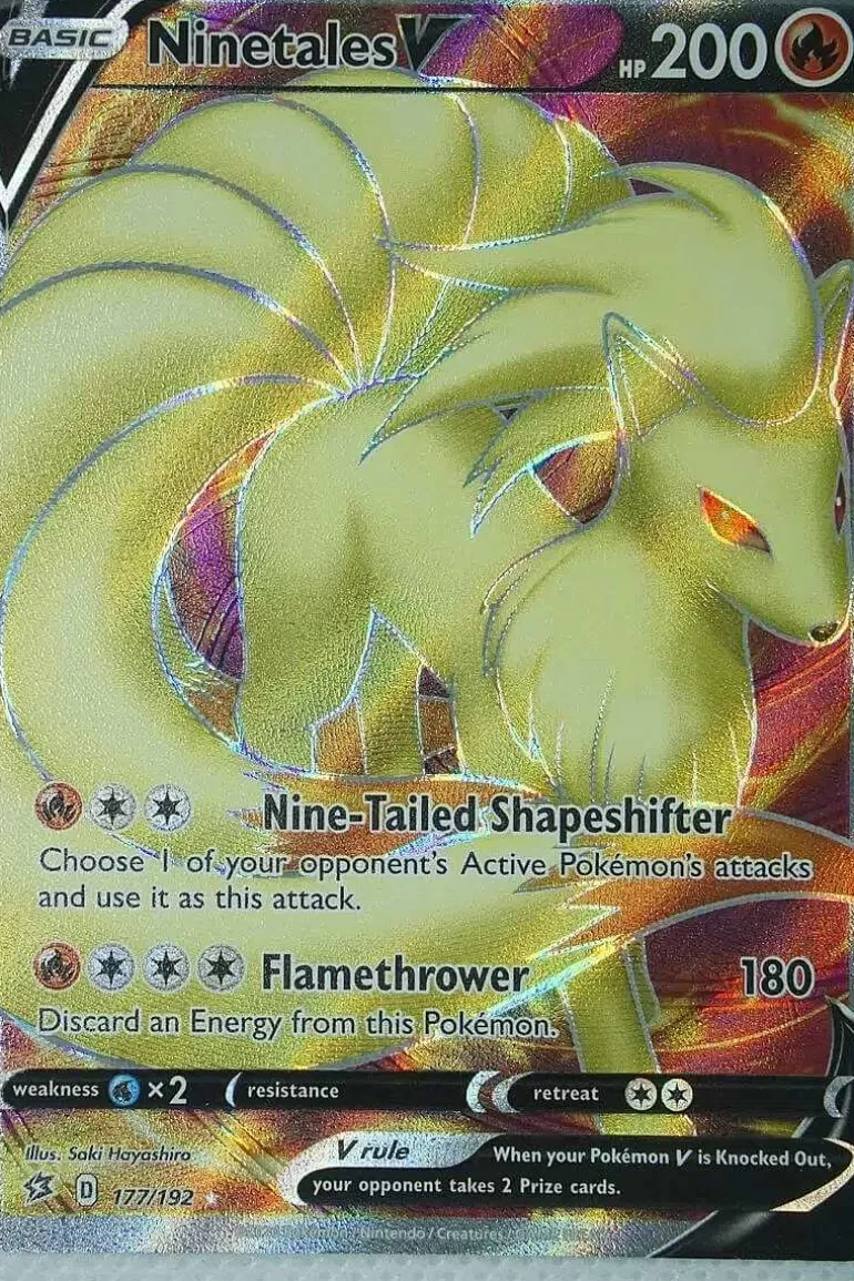 Pocket Monster Pokémon Kort-Ninetales V 177/192 Full Art