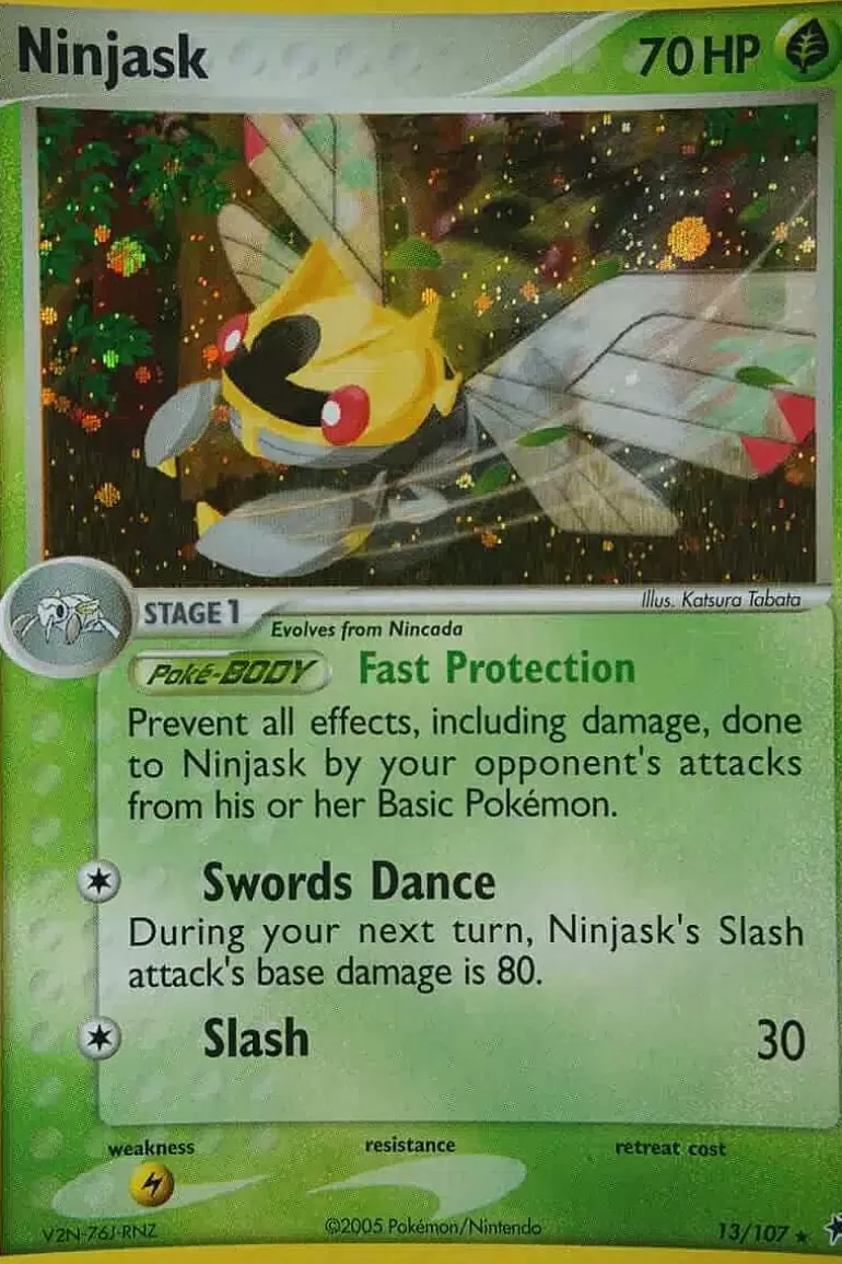 Pocket Monster Pokémon Kort-Ninjask 13/107 Holo Rare