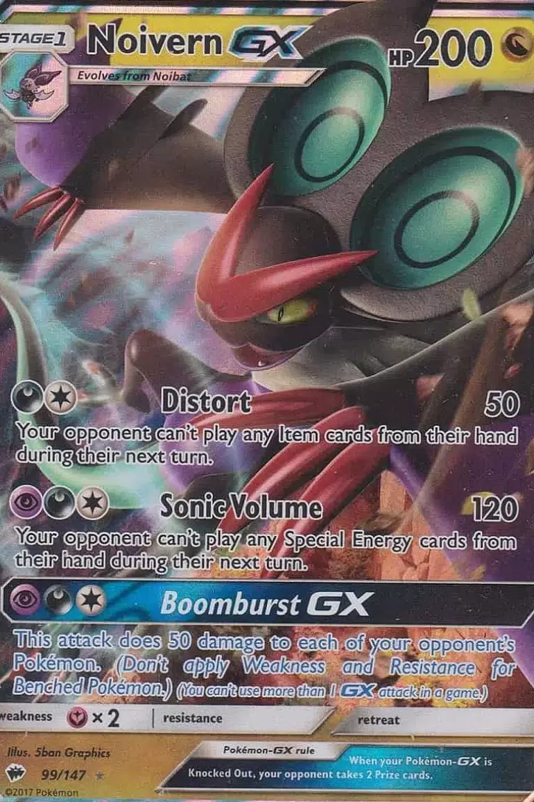 Pocket Monster Pokémon Kort-Noivern Gx 99/147