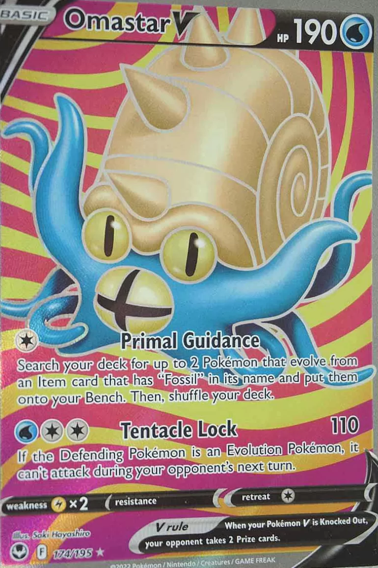Pocket Monster Pokémon Kort-Omastar V 174/195 Full Art