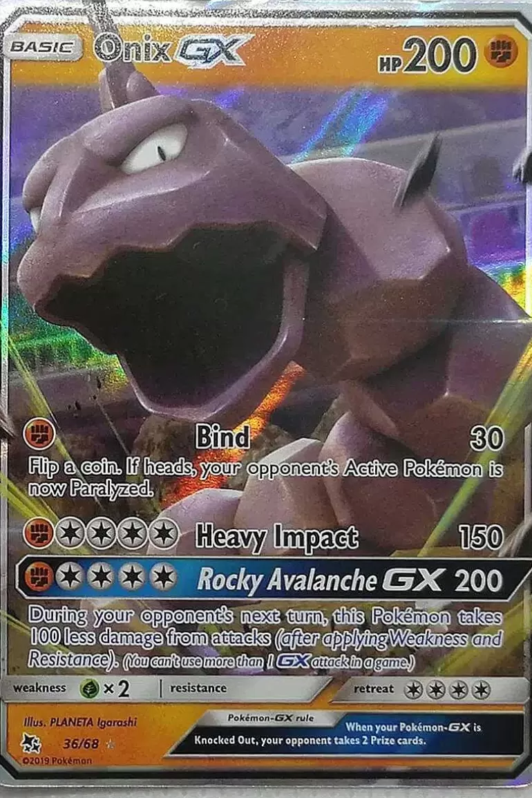 Pocket Monster Pokémon Kort-Onix Gx 36/68
