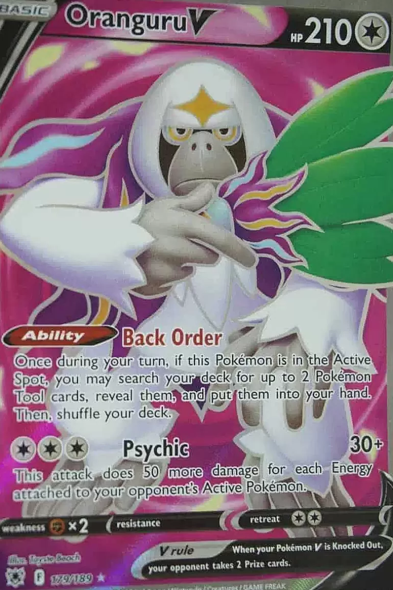 Pocket Monster Pokémon Kort-Oranguru V 179/189 Full Art
