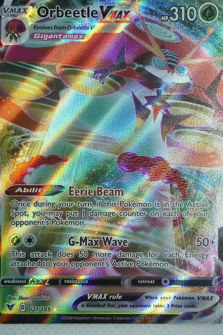 Pocket Monster Pokémon Kort-Orbeetle Vmax 021/185