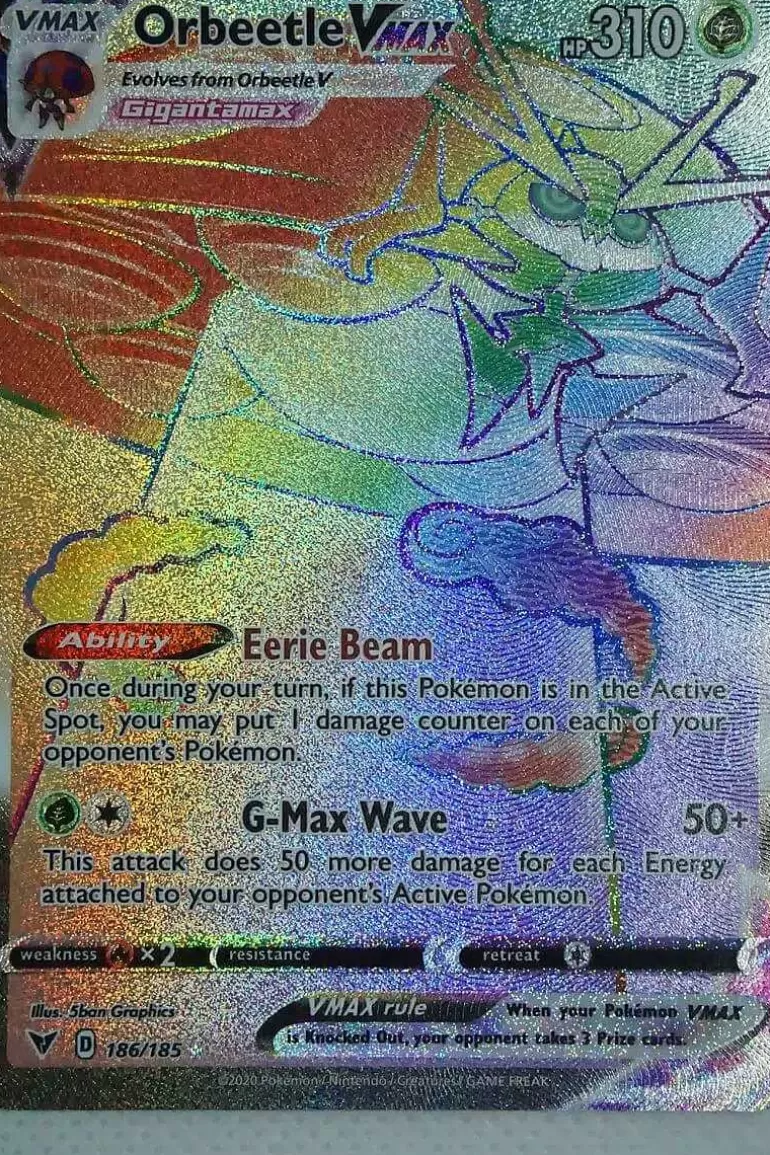 Pocket Monster Pokémon Kort-Orbeetle Vmax 186/185 Hyper Rare