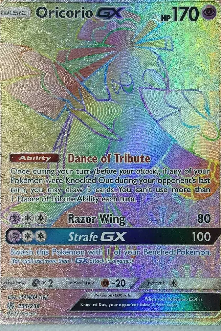 Pocket Monster Pokémon Kort-Oricorio Gx 255/236 Hyper Rare