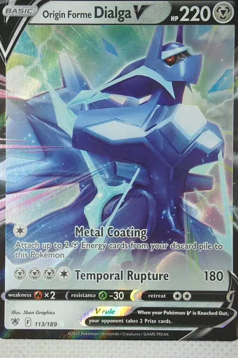Pocket Monster Pokémon Kort-Origin Forme Dialga V 113/189