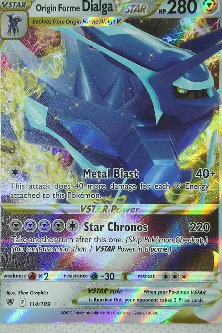 Pocket Monster Pokémon Kort-Origin Forme Dialga Vstar 114/189