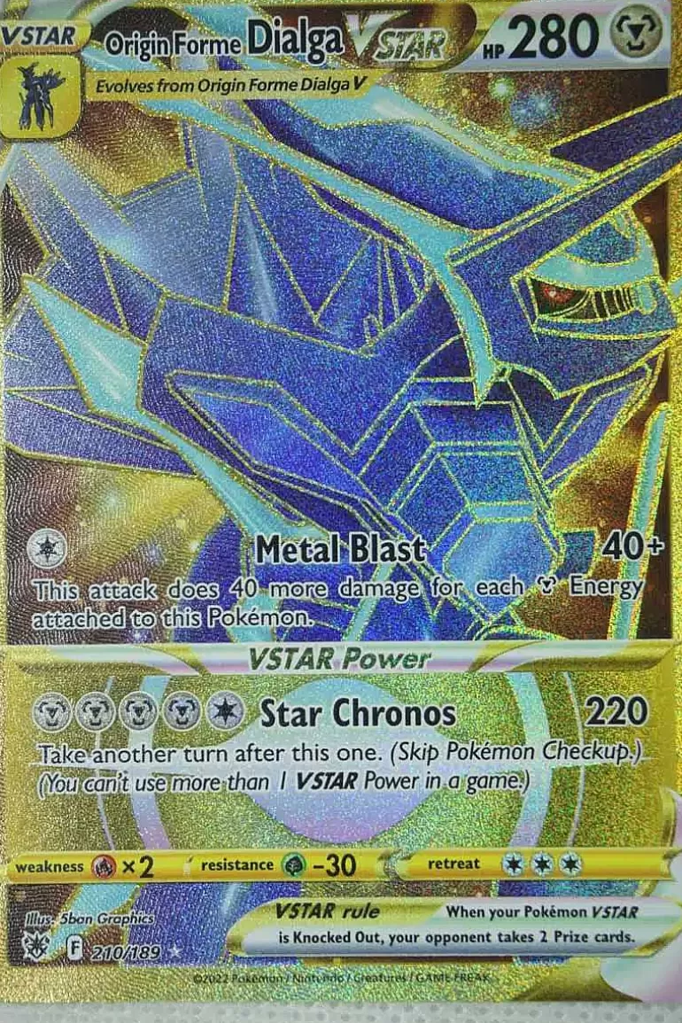 Pocket Monster Pokémon Kort-Origin Forme Dialga Vstar 210/189 Secret Rare