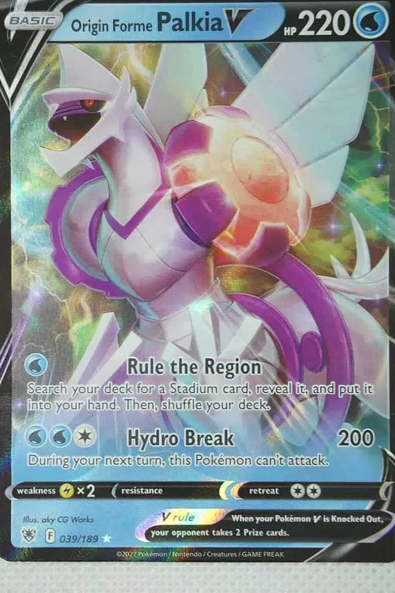 Pocket Monster Pokémon Kort-Origin Forme Palkia V 039/189