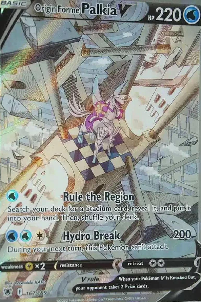 Pocket Monster Pokémon Kort-Origin Forme Palkia V 167/189 Alternate Art