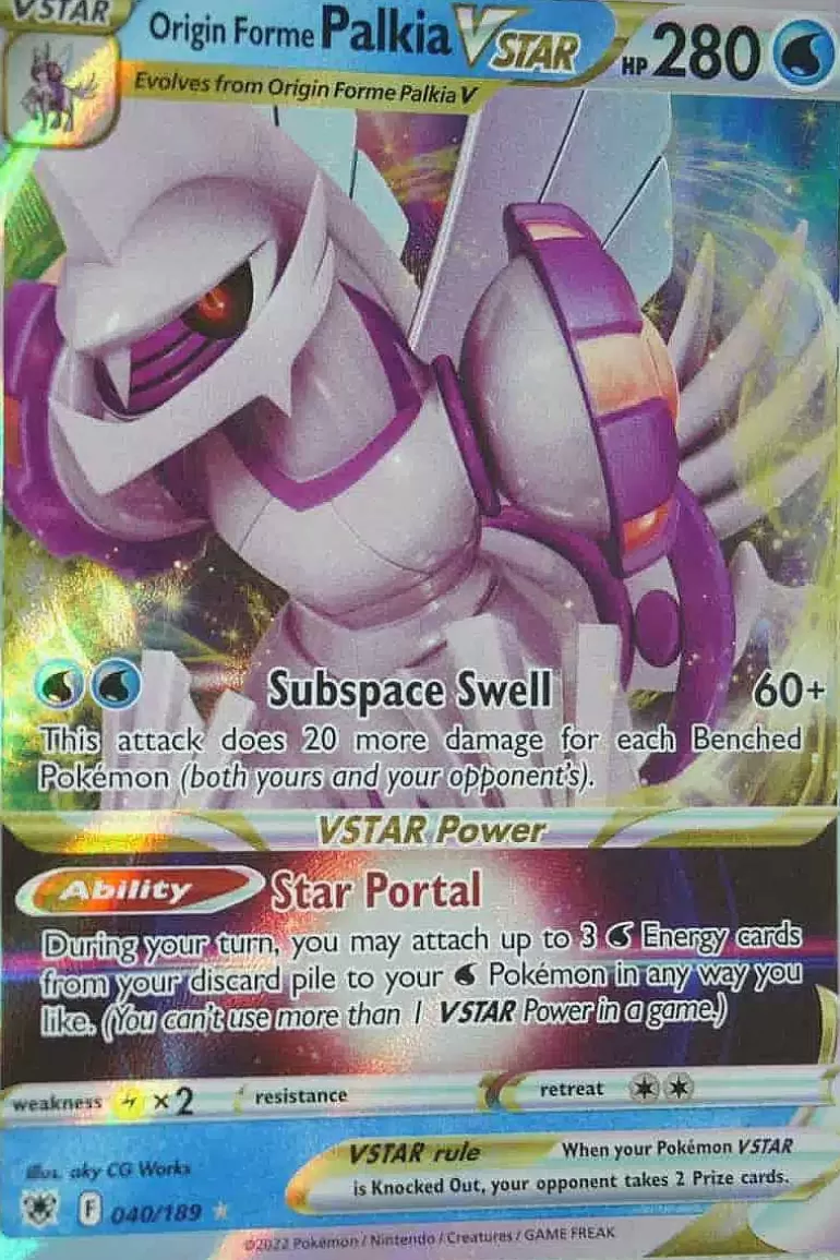 Pocket Monster Pokémon Kort-Origin Forme Palkia Vstar 040/189