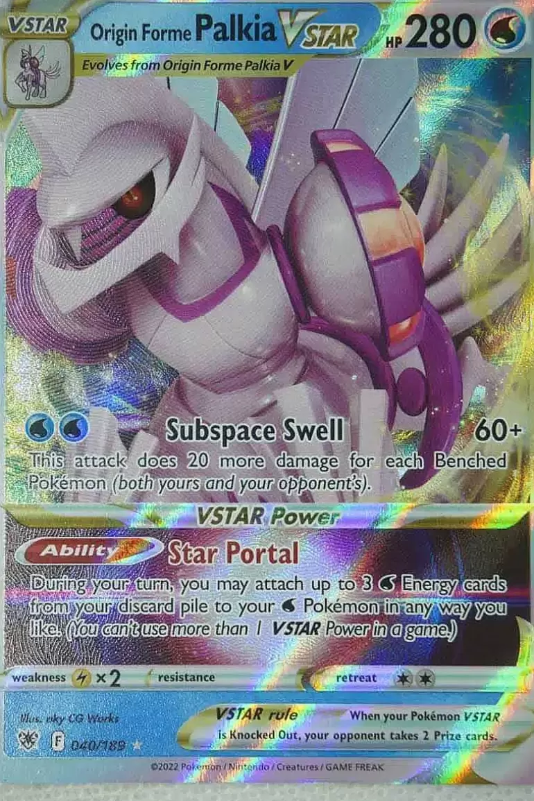 Pocket Monster Pokémon Kort-Origin Forme Palkia Vstar 040/189