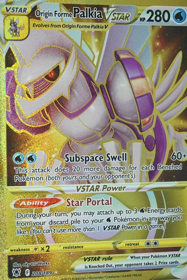 Pocket Monster Pokémon Kort-Origin Forme Palkia Vstar 208/189 Secret Rare