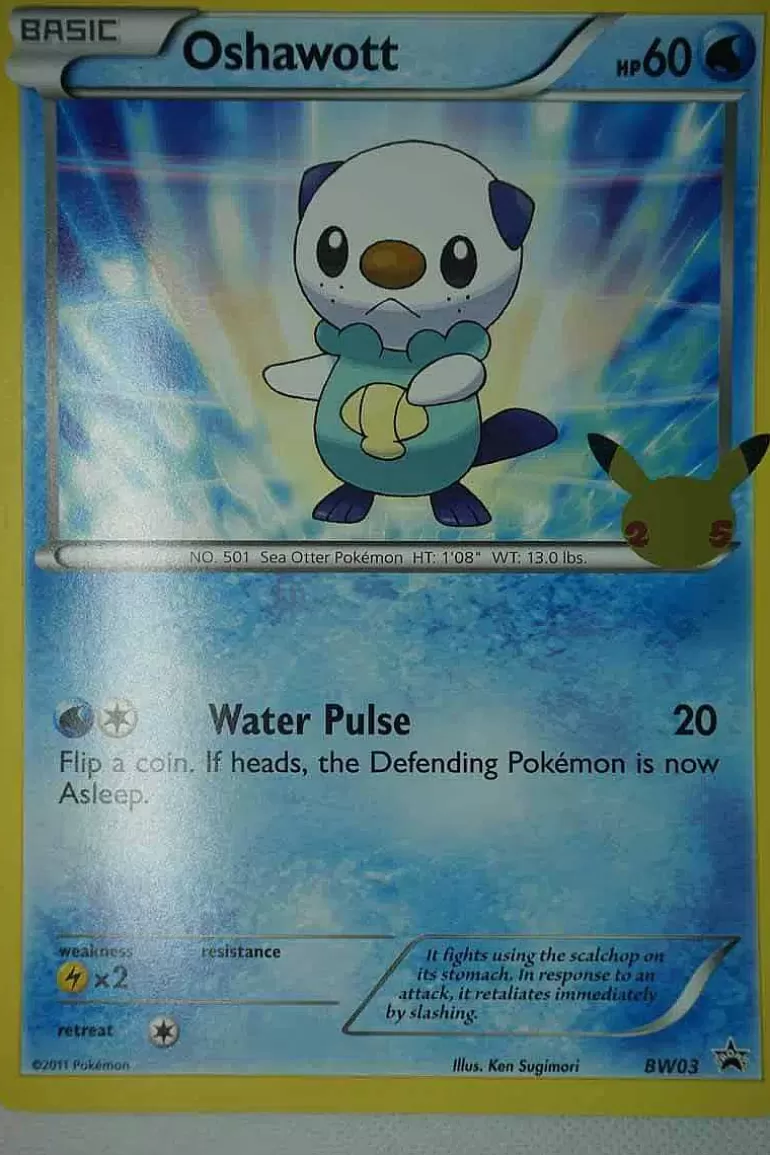 Pocket Monster Pokémon Kort-Oshawott Bw03 25 Ars Jubilaeum Stor