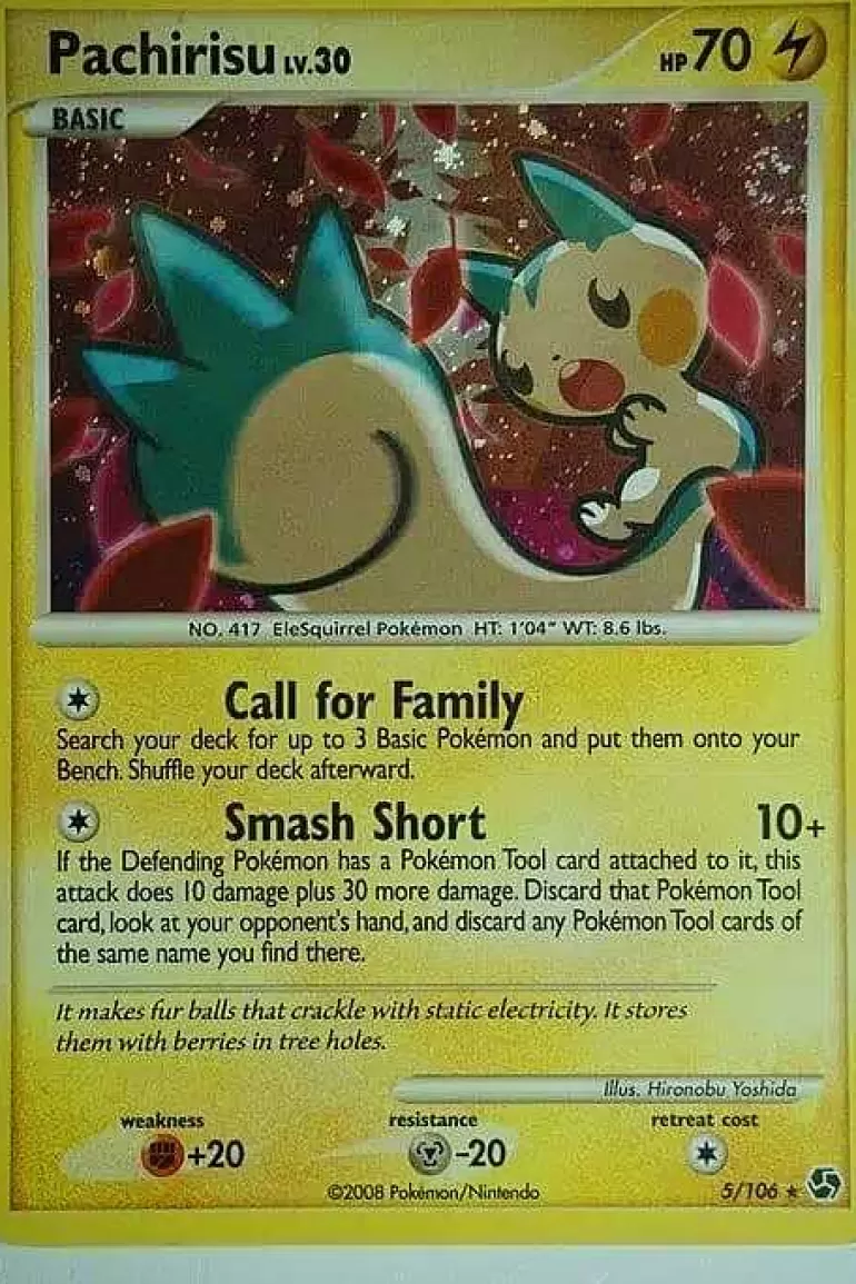 Pocket Monster Pokémon Kort-Pachirisu 5/106 Holo Rare