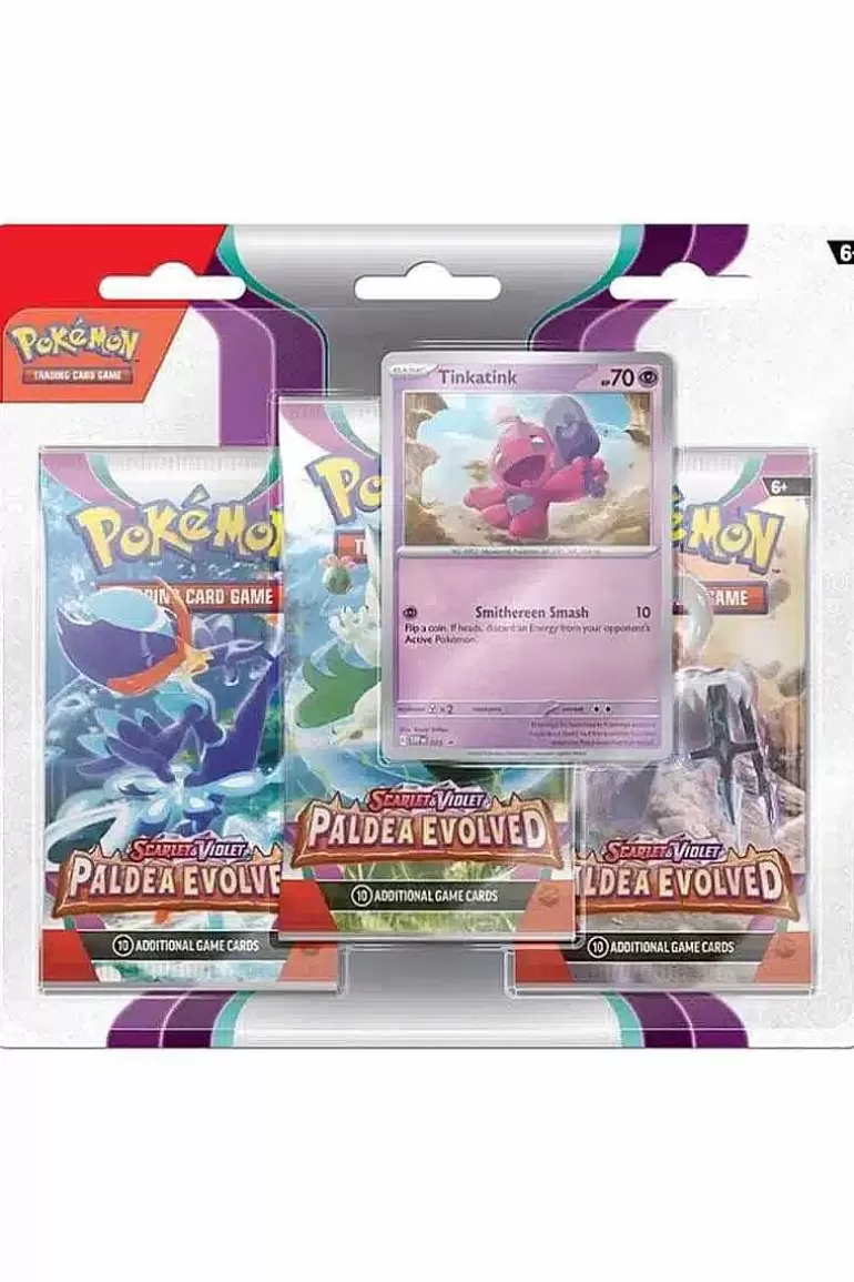 Pocket Monster Pokémon Kort-Paldea Evolved Blisterpakke Med Tinkatink Og 3 Boosterpakker
