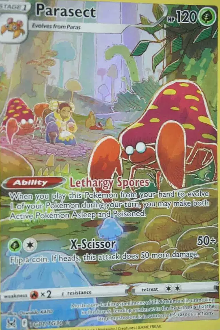 Pocket Monster Pokémon Kort-Parasect Tg01/Tg30 Holo Rare