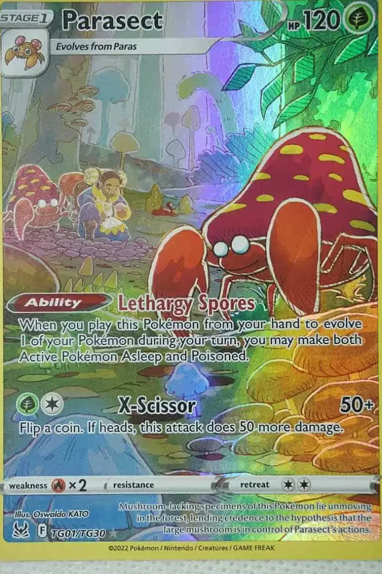 Pocket Monster Pokémon Kort-Parasect Tg01/Tg30 Holo Rare