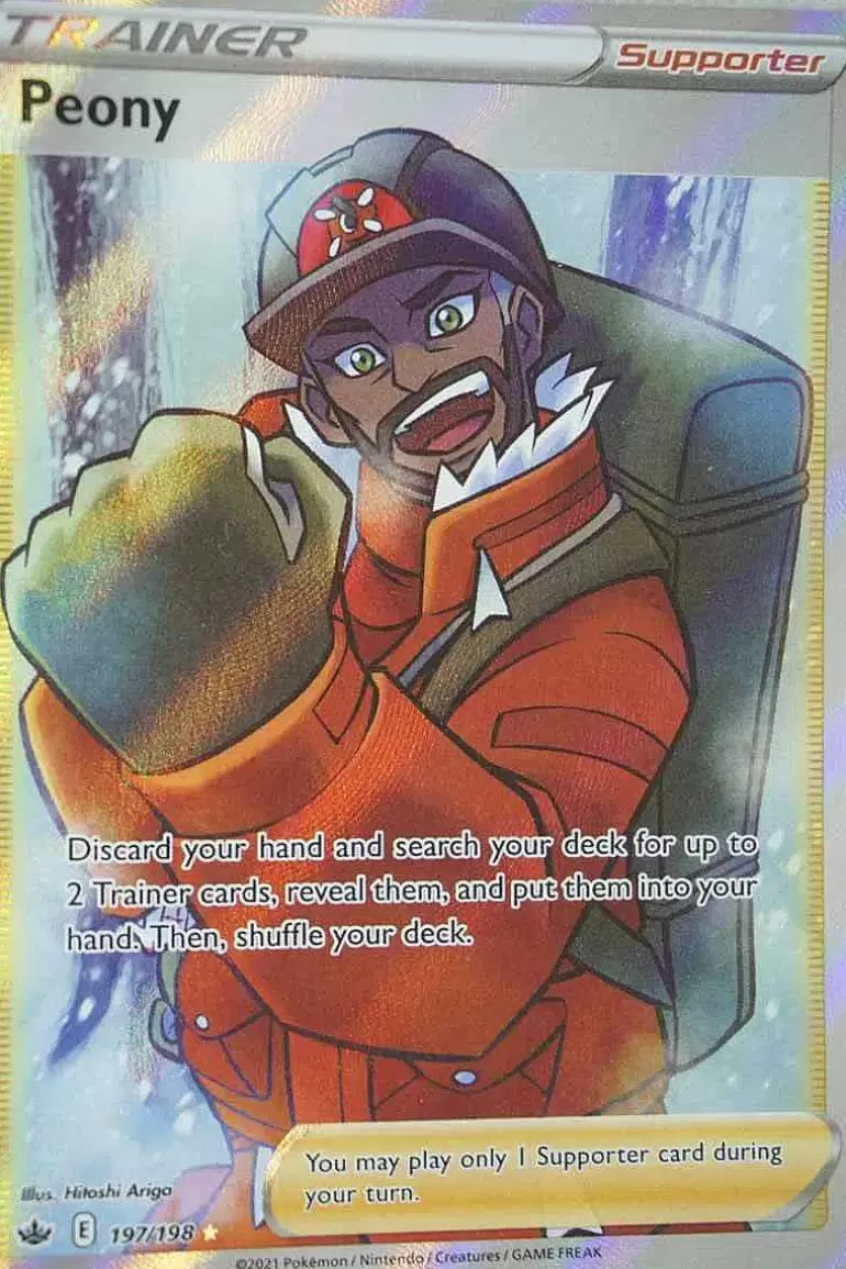 Pocket Monster Pokémon Kort-Peony 197/198 Full Art