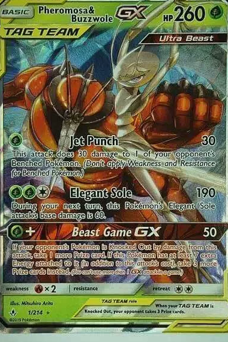Pocket Monster Pokémon Kort-Pheromosa & Buzzwole Gx 1/214