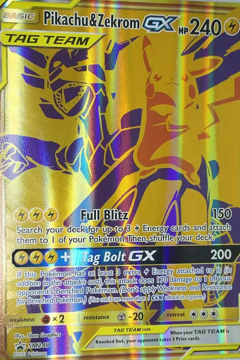 Pocket Monster Pokémon Kort-Pikachu & Zekrom Gx Sm248