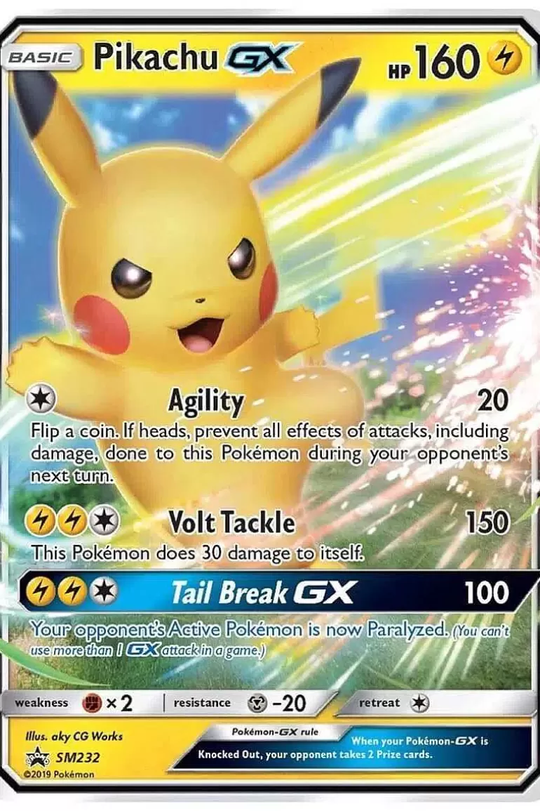 Pocket Monster Pokémon Kort-Pikachu Gx Sm232 Stor