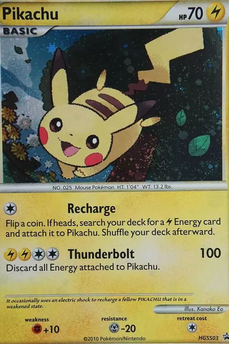 Pocket Monster Pokémon Kort-Pikachu Hgss03 Holo Rare