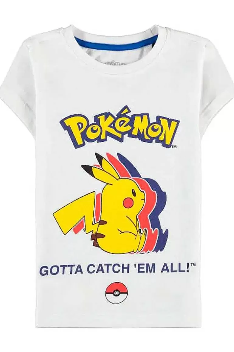 Pocket Monster Pokémon Til Børneværelset-Pikachu Silhuet T Shirt I Bornestorrelser