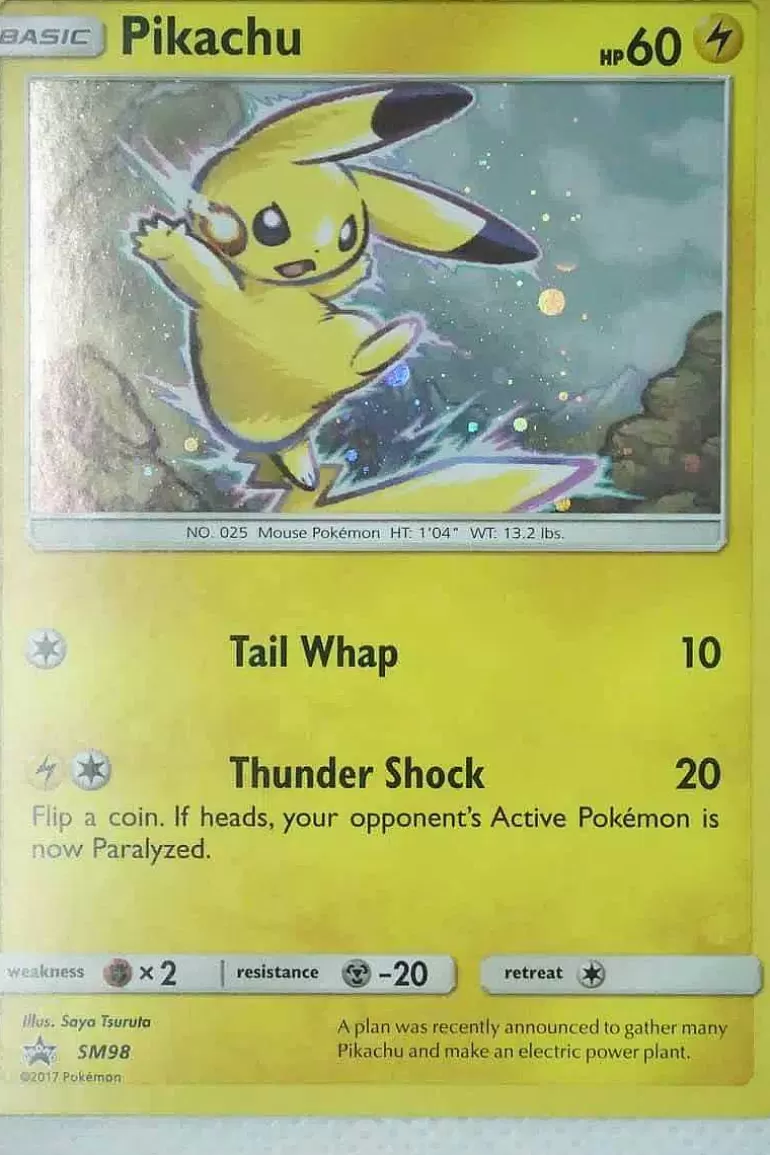 Pocket Monster Pokémon Kort-Pikachu Sm98 Holo Promo
