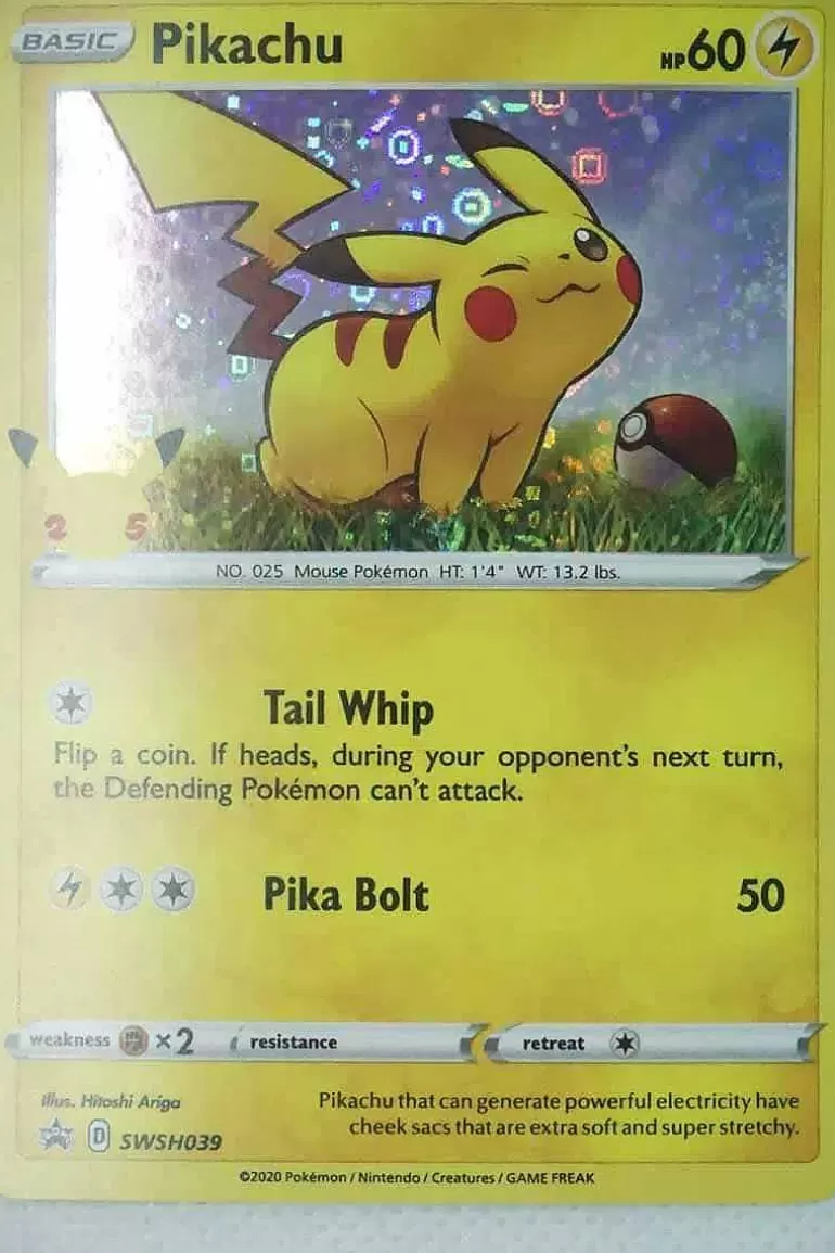 Pocket Monster Pokémon Kort-Pikachu Swsh039 Holo Promo