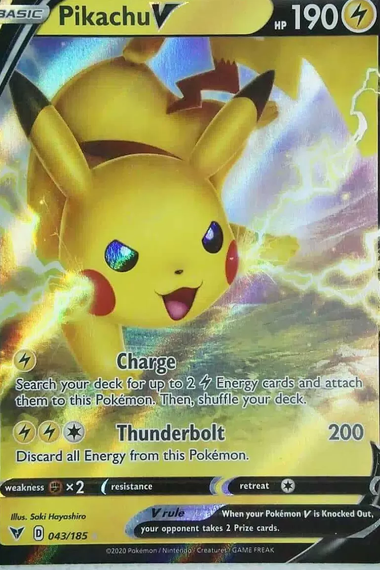 Pocket Monster Pokémon Kort-Pikachu V 043/185