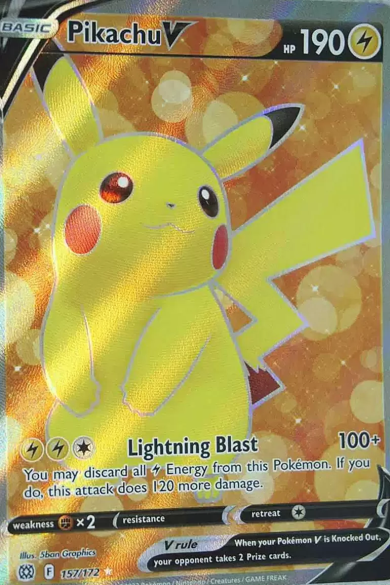 Pocket Monster Pokémon Kort-Pikachu V 157/172 Full Art