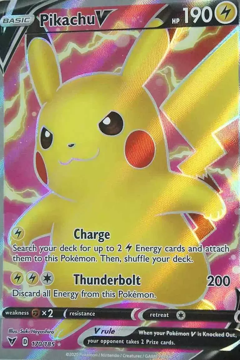 Pocket Monster Pokémon Kort-Pikachu V 170/185 Full Art