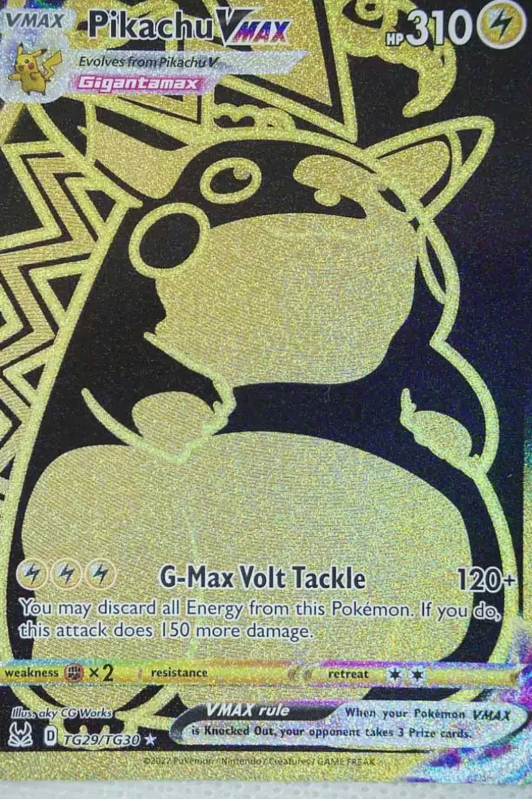 Pocket Monster Pokémon Kort-Pikachu Vmax Tg29/Tg30 Secret Rare
