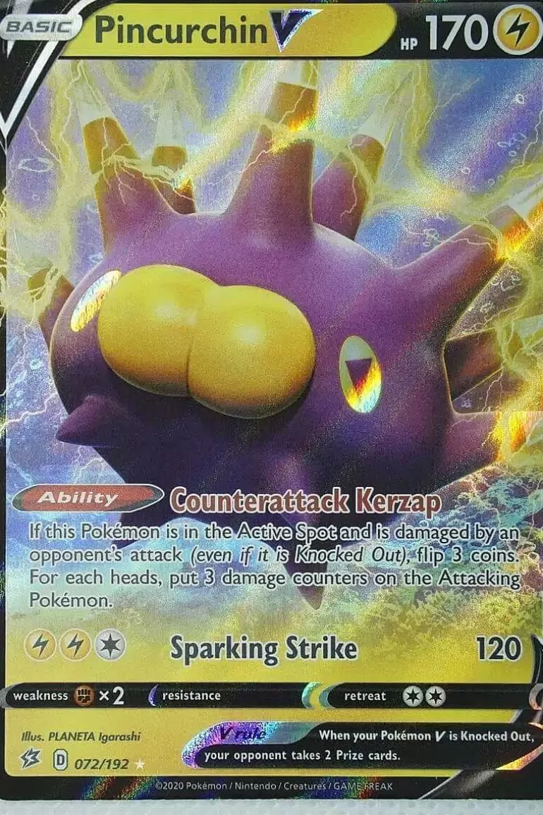 Pocket Monster Pokémon Kort-Pincurchin V 72/192