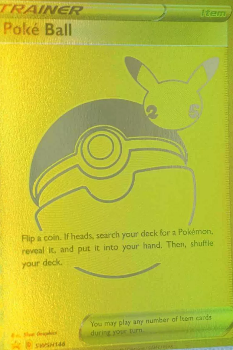 Pocket Monster Pokémon Kort-Poke Ball Swsh146 Gold Secret