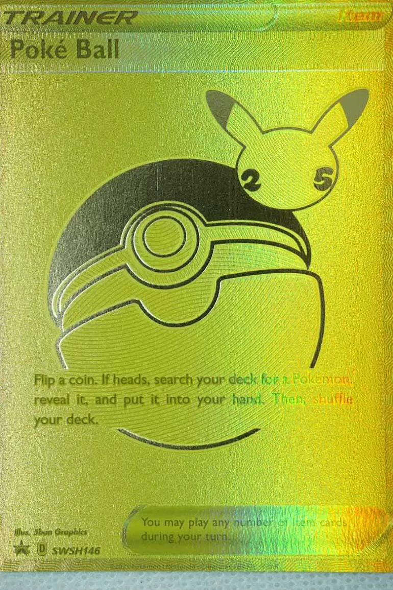 Pocket Monster Pokémon Kort-Poke Ball Swsh146 Gold Secret