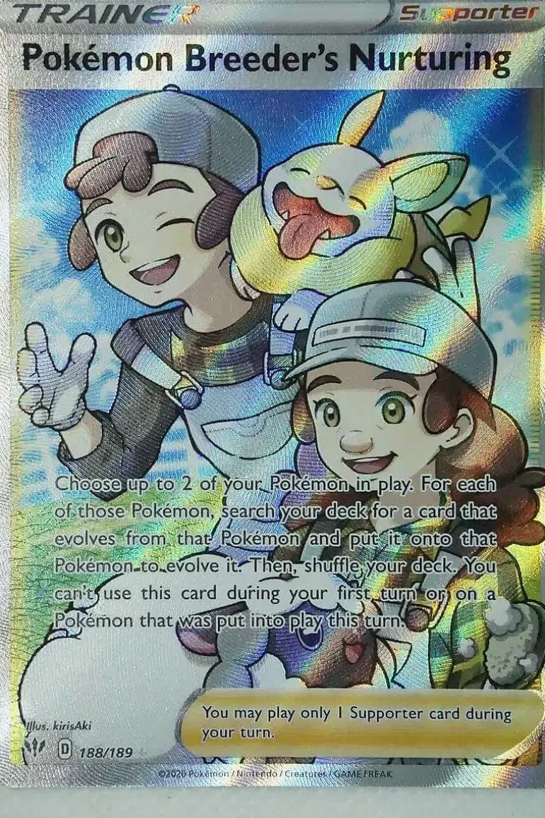 Pocket Monster Pokémon Kort-Pokemon Breeder'S Nurturing 188/189 Full Art Ultra Rare