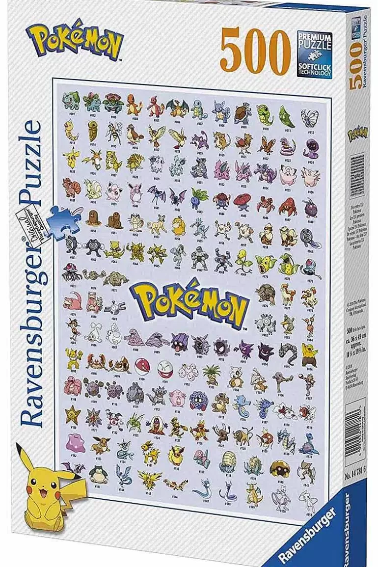 Pocket Monster Pokémon Til Børneværelset-Pokemon Ravensburger Puslespil Med 500 Brikker