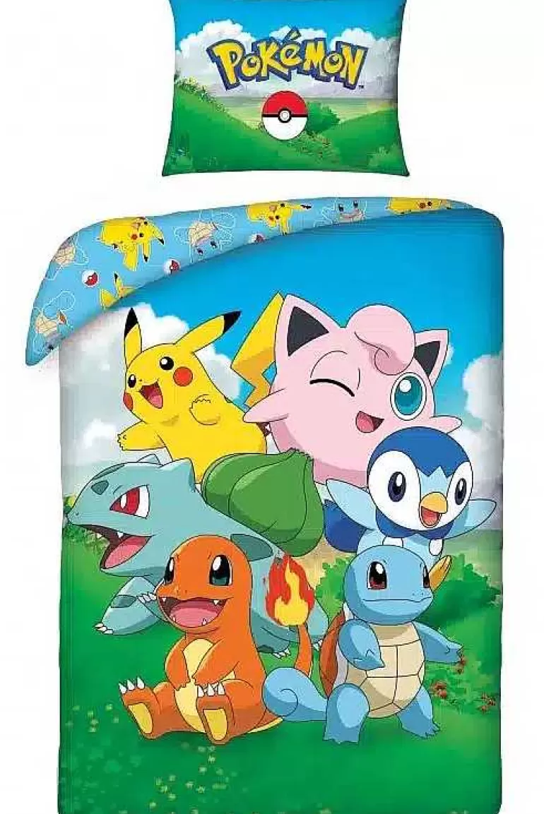 Pocket Monster Pokémon Til Børneværelset-Pokemon Sengetoj Med Populaere Pokemon Bomuld