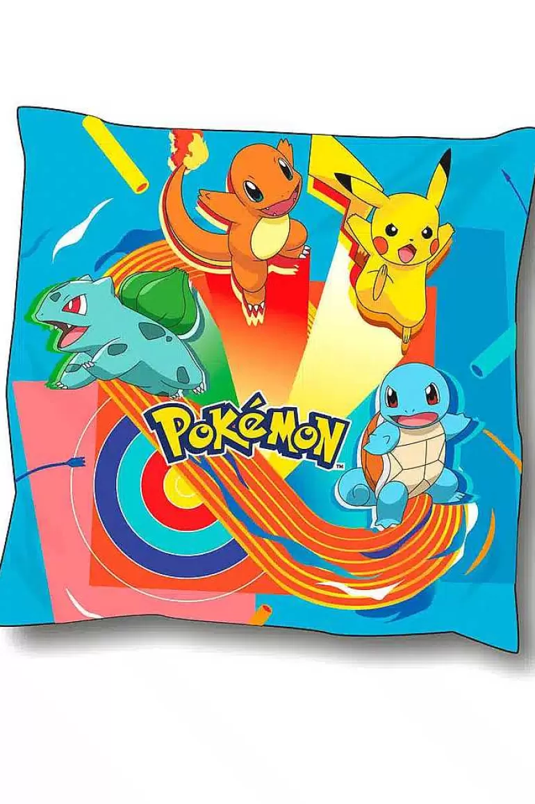 Pocket Monster Pokémon Til Børneværelset-Pude Med Populaere Pokemon I Angreb
