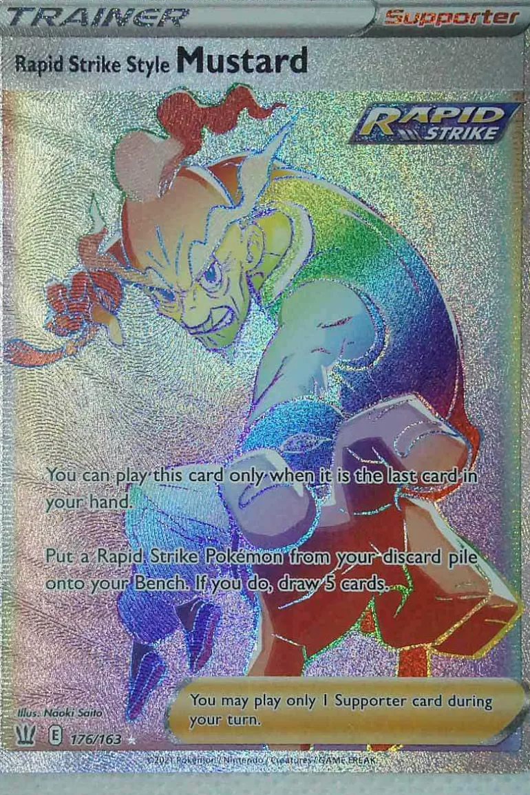 Pocket Monster Pokémon Kort-Rapid Strike Style Mustard 176/163 Hyper Rare