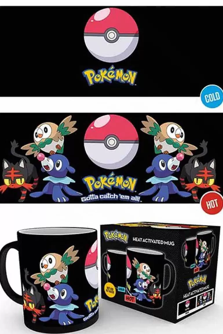 Pocket Monster Pokémon Til Børneværelset-Rowlet Popplio Litten Krus Med Farveskift