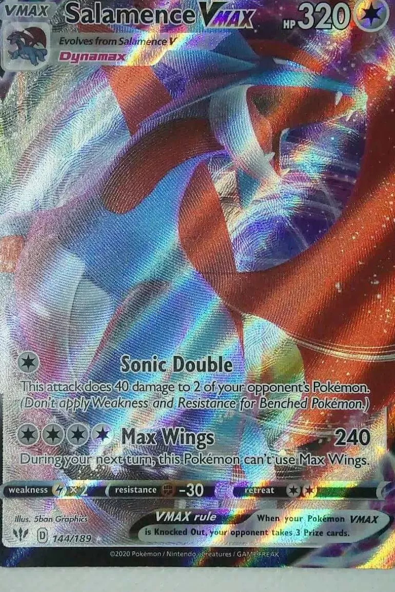 Pocket Monster Pokémon Kort-Salamence Vmax 144/189