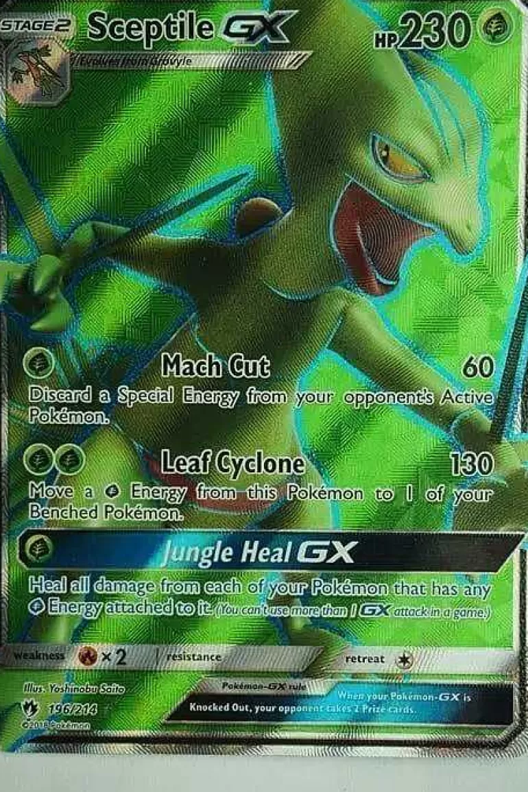 Pocket Monster Pokémon Kort-Sceptile Gx 196/214 Full Art